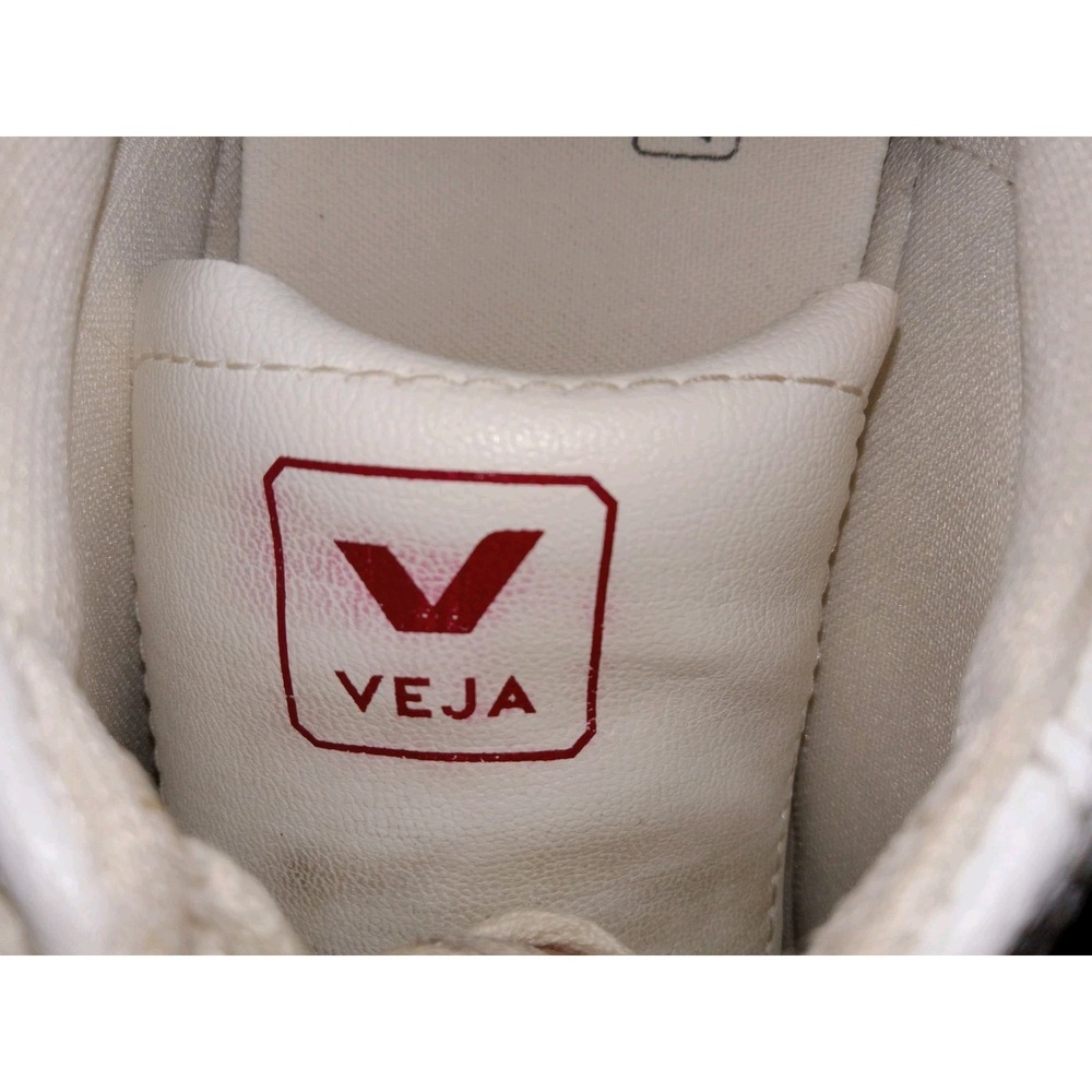 Veja V-12 Leather Marsala Low Top Men's Size 8 Red White & Black Sneakers Shoes - Picture 10 of 11